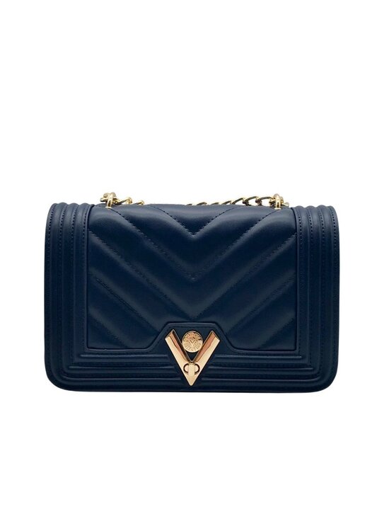 Valentino Orlandi Handbags - Valentino Orlandi Navy Blue Faux Leather Crossbody Bag